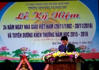 Ngành GDĐT Quế Sơn tổ chức Lễ Kỷ niệm 34 năm ngày Nhà giáo Việt Nam