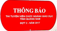Thông báo Thi tuyển viên chức ngành giáo dục tỉnh Quảng Nam